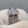Sterling silver Sz (O) White Cubic Zirconia Ring in Rhodium Overlay Sterling Silver Image 8