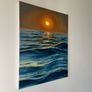 ORIGINAL OIL PAINTING Seascape on canvas, Ocean Sea Sunset Artwork, Seascape Wall Art Image 4