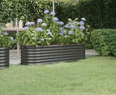 Garden Raised Bed Galvanised Steel 152x40x36 cm Anthracite