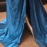 Teal Lace Mermaid Debs Dress Formal Evening Gown Side Split Maxi UK 12 Image 5