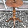 Antique Edwardian/1930s Wooden Floor Lamp with Built-In Wine Table Image 2