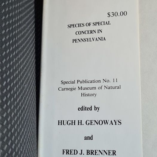 The Species Of Special Concern In Pennsylvania.  Edited By Hugh H. Genoways. This Is A Special Publication  Of Carnegie Museum Of Natural  History LARGE VOLUME BOOK.
