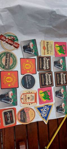 20 x vintage beer mats ,nice collection,,see pictures for condition ,sold as seen ,price includes post to anywhere in Ireland thank you, Job lot