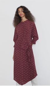 Zara burgundy midi dress uk 10 to small 12