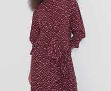 Zara burgundy midi dress uk 10 to small 12