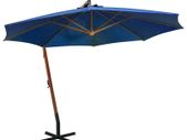 Hanging Parasol with Pole Azure Blue 3.5x2.9 m Solid Fir Wood
