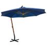 Hanging Parasol with Pole Azure Blue 3.5x2.9 m Solid Fir Wood Image 5