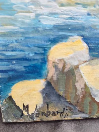 Oil painting Ischia Castello Aragonese