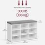 New 9 Compartment Shoe Bench With Padded Stool (White) FREE P&P Image 7