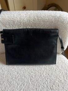 Victoria Beckham black leather clutch/ crossbody bag
