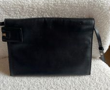 Victoria Beckham black leather clutch/ crossbody bag