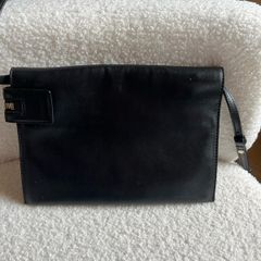 Victoria Beckham black leather clutch/ crossbody bag