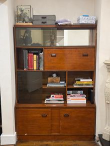 Vintage Mid-Century Wooden Display Cabinet / Bookcase