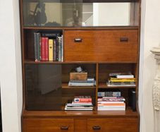 Vintage Mid-Century Wooden Display Cabinet / Bookcase