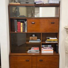 Vintage Mid-Century Wooden Display Cabinet / Bookcase