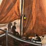Original Painting , Watercolour by Helen Mulkerns (1996) - Galway Hooker at Sunset Image 10