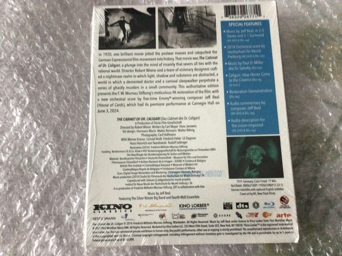 The Cabinet of Dr Caligari 4K Kino Classic Sealed