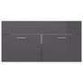 Sink Cabinet with Built-in Basin High Gloss Grey Chipboard Image 8