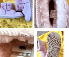 Ugg classic mini blossom boots pink suede floral cosy