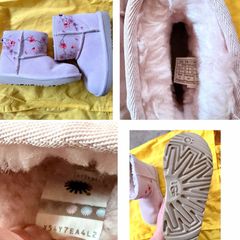 Ugg classic mini blossom boots pink suede floral cosy