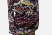 Zapara Ladies black &amp; multicolured chiffon wrap dress size 10 includes post