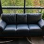 Deep Green Leather 3-Seater Sofa + 2 Matching Armchairs Image 2