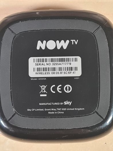 NOW TV 4200SK replacement box No remote or power adaptor