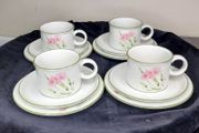 Set of 4 Midwinter Stonehenge Wild Oats Trio Tea Cup Saucer Plate Sets Vintage