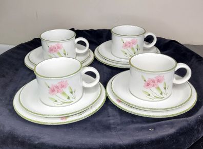 Set of 4 Midwinter Stonehenge Wild Oats Trio Tea Cup Saucer Plate Sets Vintage