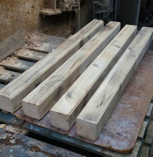 4 Rustic Wood Beams,Sanded & Cleaned .3.5ft