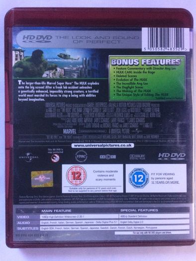 Hulk (Marvel) [2003] Eric Bana, Jennifer Connelly, Sam Elliott, Josh Lucas & Nick Nolte [HD-DVD Movie]
