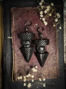 Dark Tribal Wooden Arrow Ear Weights