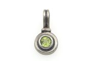 Vintage 925 Sterling Silver &amp; Peridot Pendant Charm