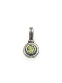 Vintage 925 Sterling Silver & Peridot Pendant Charm