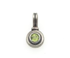 Vintage 925 Sterling Silver & Peridot Pendant Charm