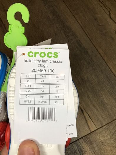 Hello kitty 50th anniversary crocs toddler size UK C4