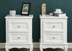 Set Of Two Bedside Lockers White
