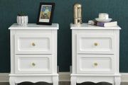 Set Of Two Bedside Lockers White