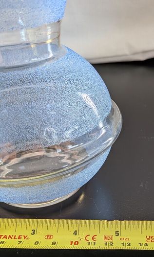 Bubble Glass Pedestal Vase Clear Seeded Scalloped Rim Vintage Style