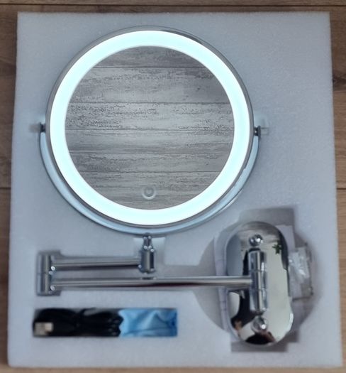 Makeup Cosmetic Vanity Mirror Bathroom Dressing Room Vanity Table Dual LED Battery USB Charging Black Chrome Brushed Vintage Gold