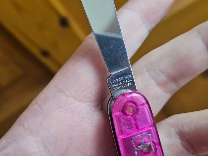 My first Victorinox Swiss Army Knife Childrens edition 84mm model for Whittling