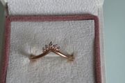 Pandora Tiara wishbone cubic zirconia rose gold plated size 54 perfect condition (no box)