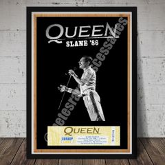 Queen Vintage Concert Poster + Ticket Slane Castle 1986 Reproduction Print
