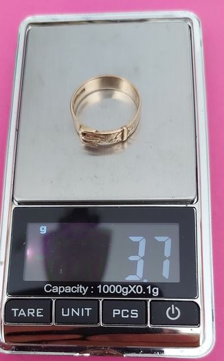 Gents "buckle"  Ring 9ct Gold  3.7g