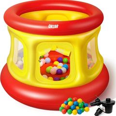 3-in-1 Inflatable Bounce House for Toddlers Under 4, Beautiful & Safe Bouncer with Ball Pit & Trampoline, Indoor/Outdoor Play Yard with Air Pump