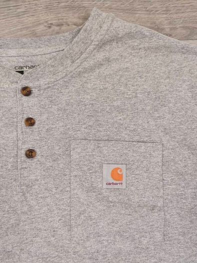 Carhartt Half Button Workwear Long Sleeve Shirt Mens L/XL
