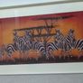 Large African Framed Zebra Batik Panel / Painting Image 2