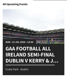 2 x Kerry vs Dublin Cusack Upper Tier
