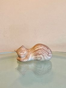 Vintage Joan Doherty Raku Cat Sculpture, Irish Pottery Design