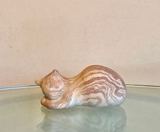 Vintage Joan Doherty Raku Cat Sculpture, Irish Pottery Design